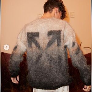 Authentic OFF-WHITE Diag Arrow Knit Mohair Blend Sweater
